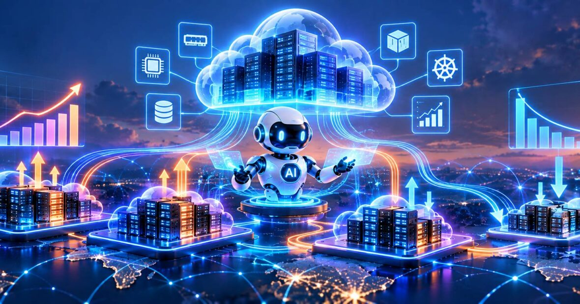 AI agent automatically scaling cloud server resources based on demand forecasts