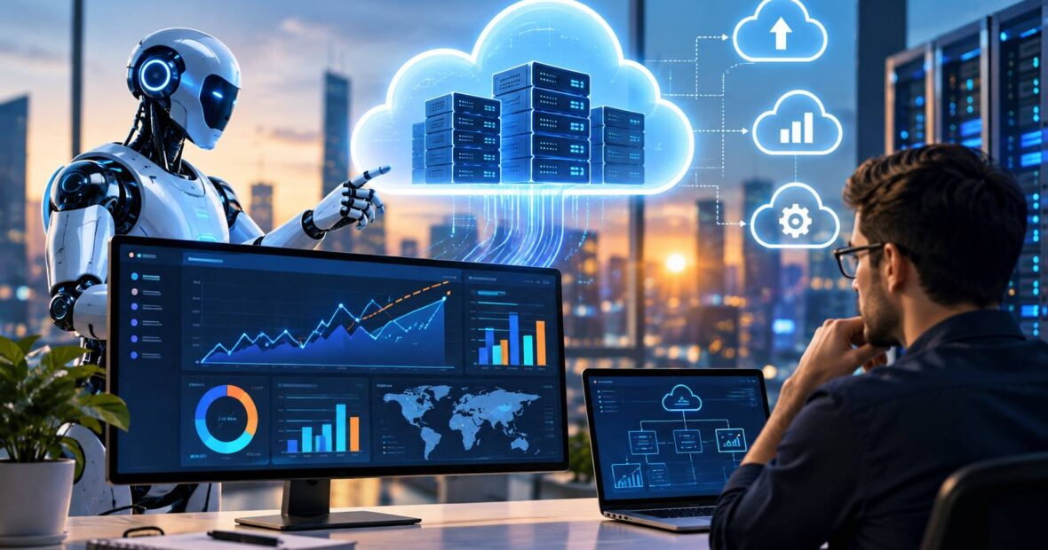 Cloud capacity planning dashboard forecasting GPU demand for AI software development