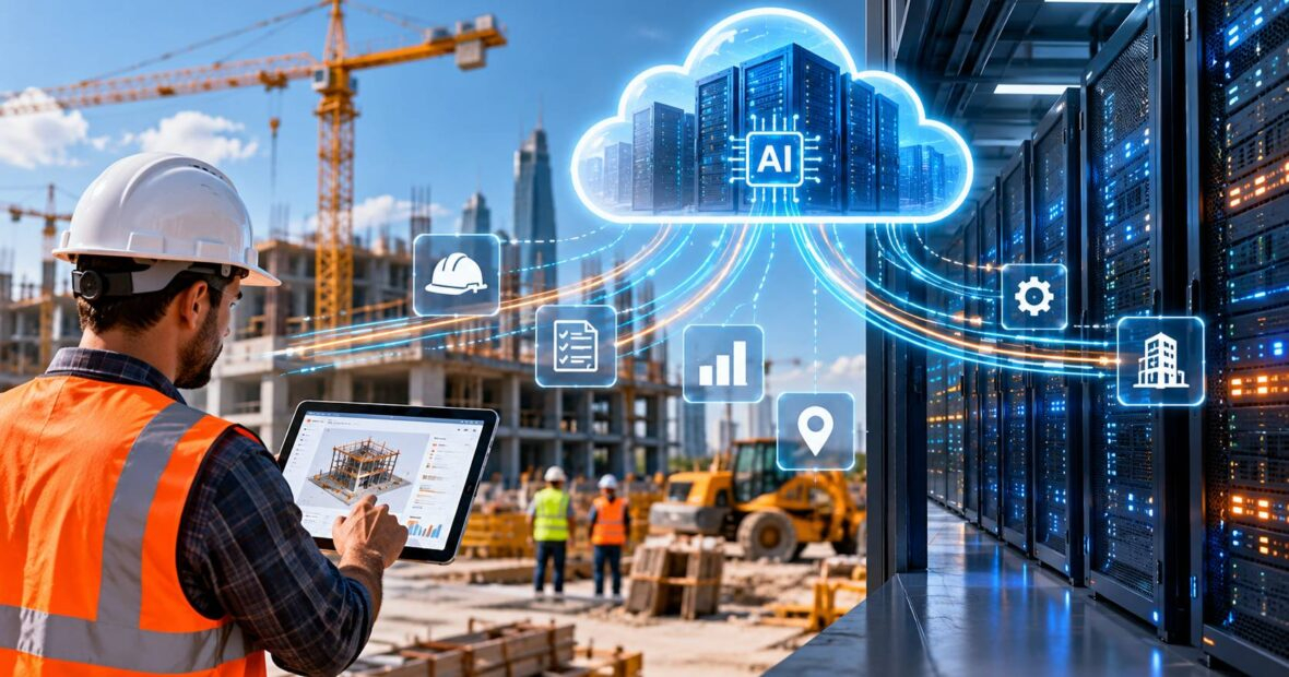 Cloud infrastructure for AI-powered construction software connecting jobsite data to the cloud