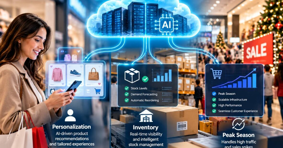 Cloud infrastructure for AI-powered retail platforms personalizing online and in-store shopping