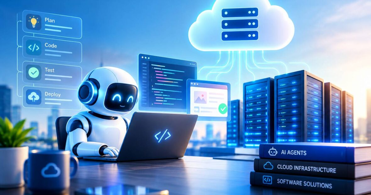 Cloud servers for software built by AI coding agents with staging and production environments