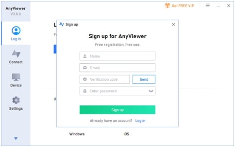 sign up for anyviewer
