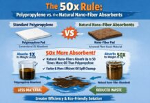 The 50x Rule: Polypropylene vs. the Natural Nano-Fiber Absorbents Polypropylene vs Natural Nano-Fiber Absorbents: The 50x Rule Comparison