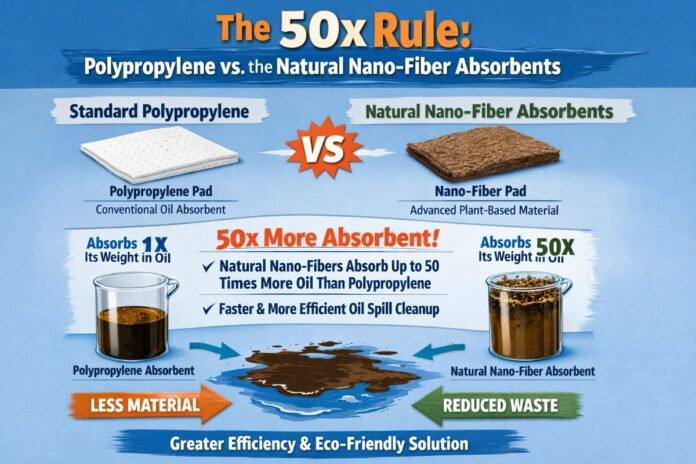 Polypropylene vs Natural Nano-Fiber Absorbents: The 50x Rule Comparison