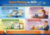 Guest posting for SEO showing backlinks, outreach, and guest blogging opportunities