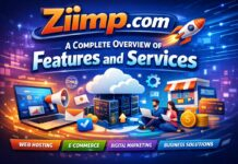 Ziimp.com platform overview showing features and services interface
