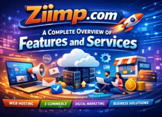 Ziimp.com platform overview showing features and services interface