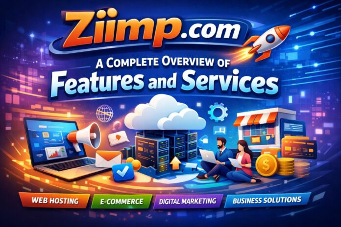 Ziimp.com platform overview showing features and services interface