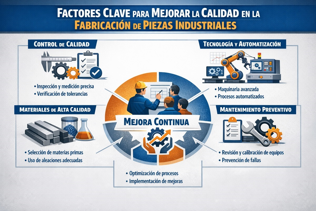 Acabados industriales en piezas metálicas con tratamiento de superficie y alta precisión