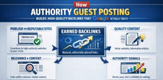 Authority guest posting strategy to build high quality backlinks from trusted websites