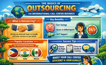 Outsourcing call center services for international business customer support operations