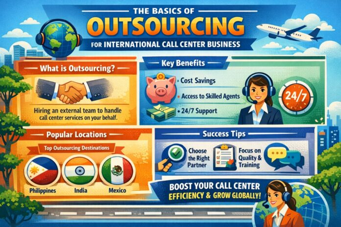Outsourcing call center services for international business customer support operations